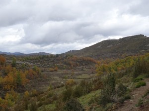 Camino de Otín. Al fondo sierra de Balcez